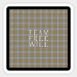 Team Free Will on Plaid Sticker